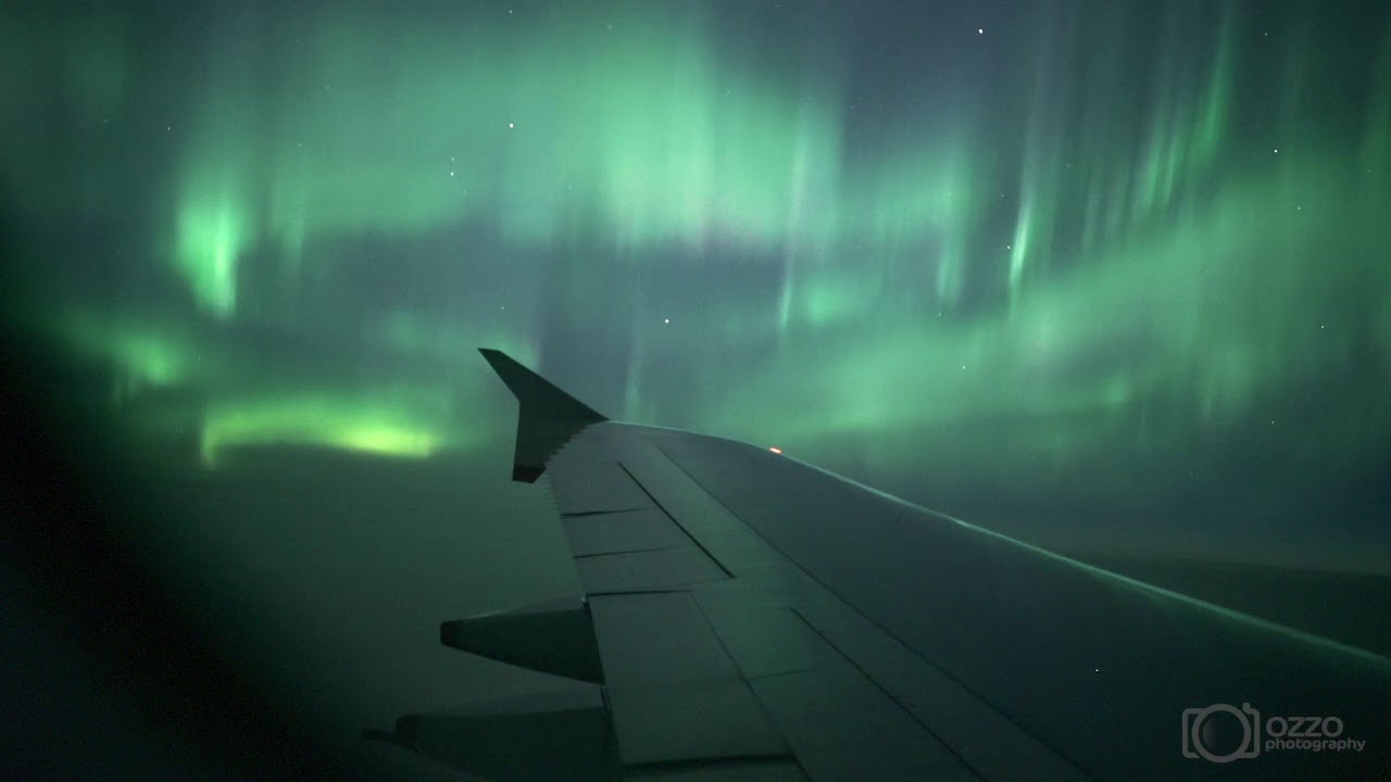 Northern Lights from Airplane 40.000 feet