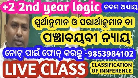 Classification of Inference | Panchabayabi Nyaya | Class 12th Logic Odia Medium | +2 2nd Year Logic