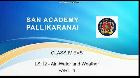 CLASS 4- EVS LESSON-12 AIR, WATER AND WEATHER- PART 1
