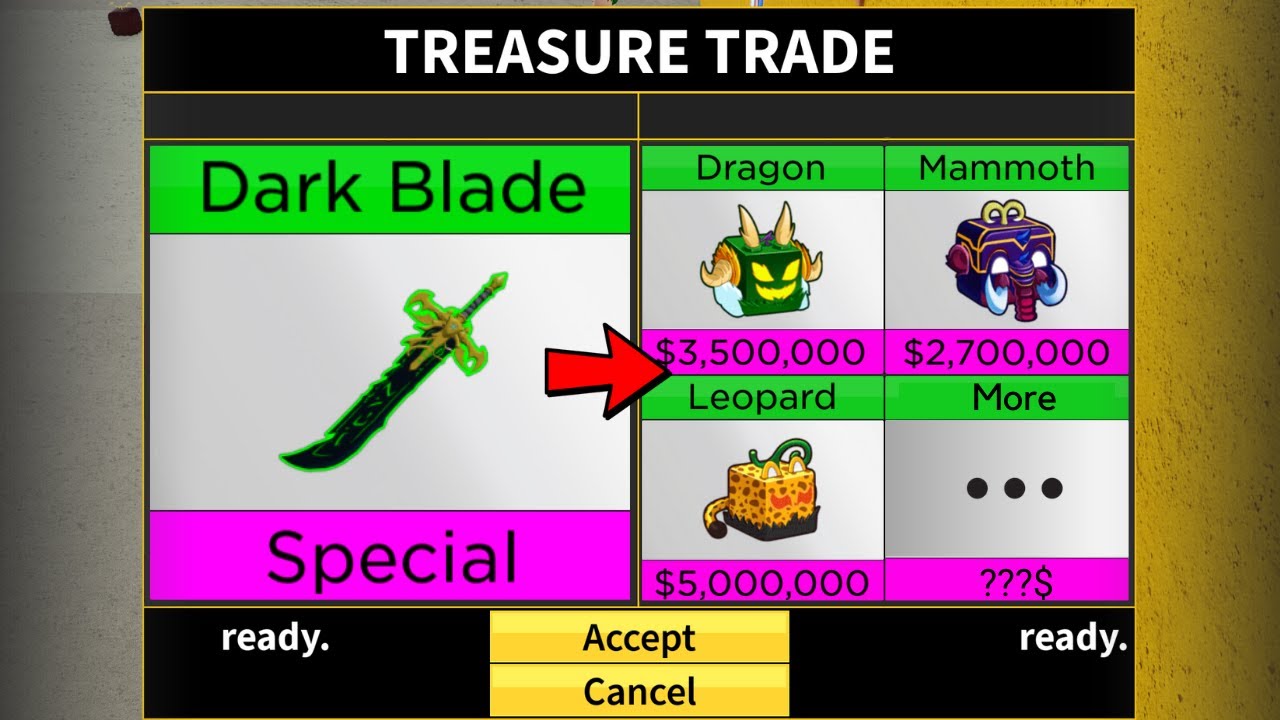 trading all this fruit for dark blade only : r/bloxfruits