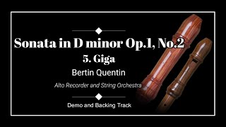 5. Giga - Sonata in D minor Op.1, No.2 - Bertin Quentin - Alto Recorder Demo & Backing Track.