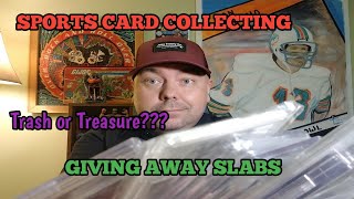 SPORTS CARDS COLLECTING.  TRASH OR TREASURE??? GRADED CARD GIVEAWAY. INVESTING FLIPPING NBA,NFL,MLB