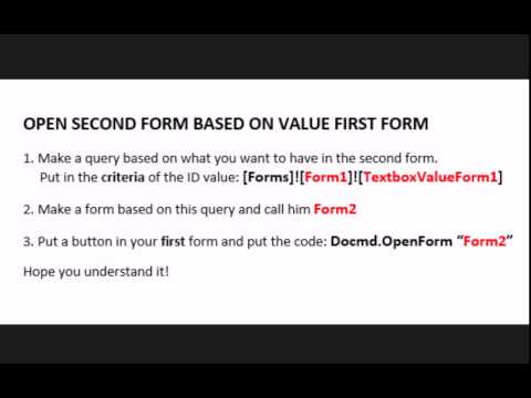 MS ACCESS Open form based on value