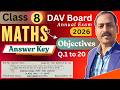 Answer Key - All Objectives Maths DAV class 8 Annual Exam 2026