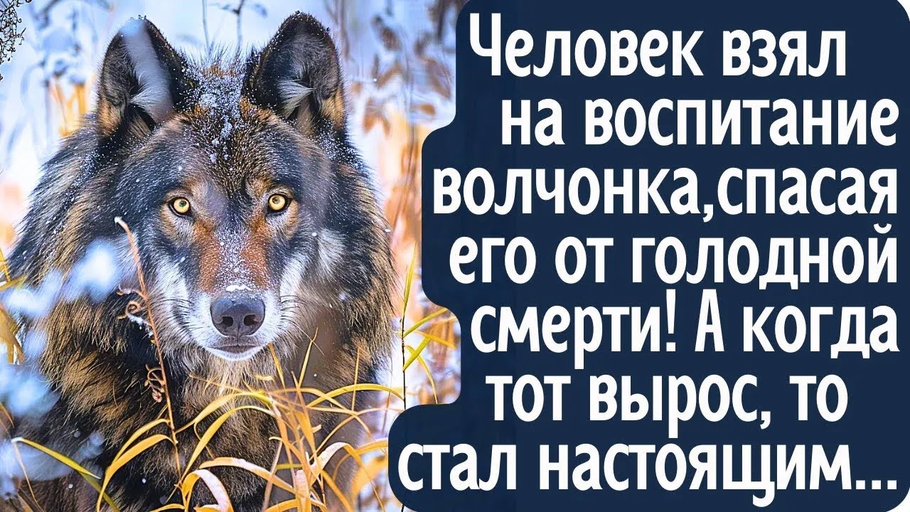Человек взял на воспитание волчонка спасая от голодной смерти  А когда тот вырос, то стал настоя