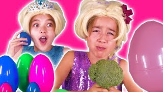 giant surprise egg dares challenge gummy candy slime pranks more princesses in real life