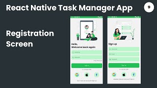 React Native Task Manager App Add  Registration Screen UI | Download Free Code