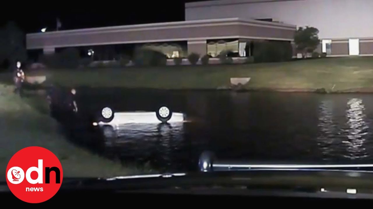 Man Rescued by Police After High-Speed Chase Ends with Car in Pond ...