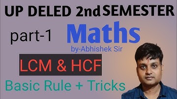 UP DELED 2nd SEMESTER Maths LCM & HCF /BTC 2nd SEMESTER MATHS 