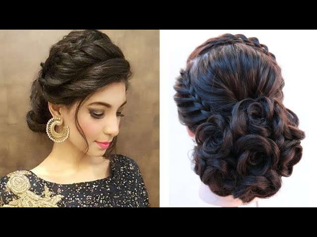 Easy Open Hair & Curly Braided Modern Hairstyle for Lehenga