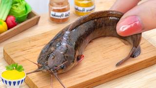 Catch and Cook Fish 🤤 How to Make Grilled Eel Over Rice in Tiny Kitchen Cooking | Mini Yummy DIY
