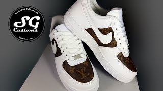 How to customize NIKE AIR FORCE 1 with authentic Louis Vuitton fabric | Custom Shoes Tutorial
