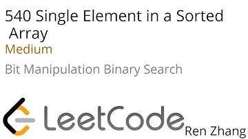 Leetcode 540 Single Element in a Sorted Array
