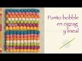 Punto garbanzo o bobble stitch a crochet en zigzag y en forma lineal!