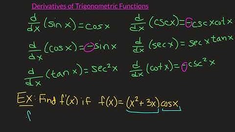 Calculus: 2.5 Derivatives of Trigonometric Functions