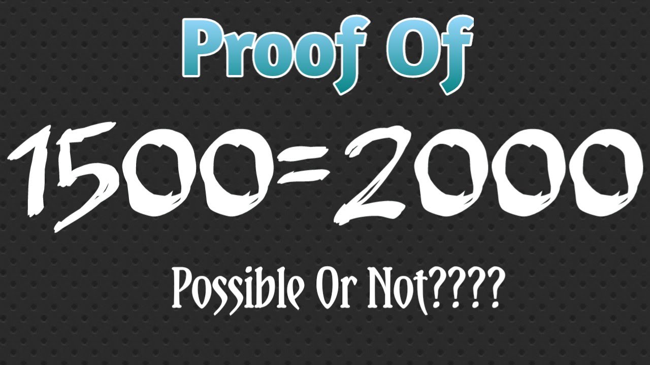 Proof of 1500=2000 || Funny Math Proof || Titli Experiment 