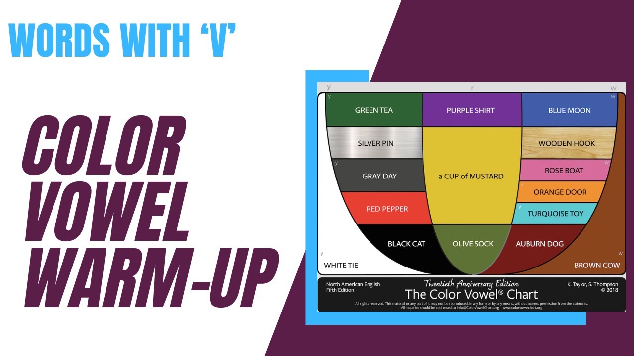 Color Vowel warm-up with 'V' words - YouTube