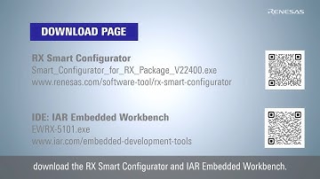 How to Install the Smart Configurator and IAR Embedded Workbench for RX