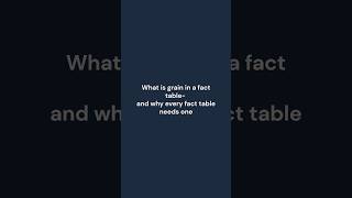What is grain in a fact table #datamodeling