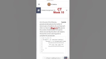 #week10 #ct # #iitmadras Part 1 IIT MADRAS COMPUTATIONAL THINKING Graded Assignments Week 10