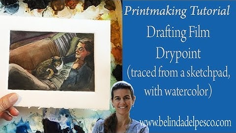 How to make a Dry Point Print from Drafting Film - and Paint it with Watercolor