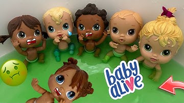 NEW Baby alive crib life dolls swimming in dirty Bath 🤮