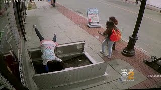 Caught On Video Woman Falls Down Open Cellar