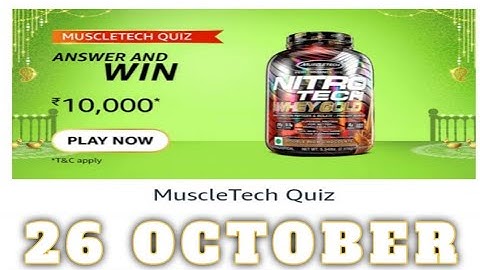 Amazon Funzone MuscleTech Quiz Answers Today|Amazon Quiz Answers Today|26 OCTOBER | Daily Quiz Time