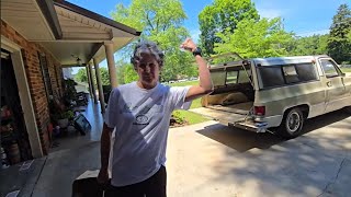 My 1984 Chevy C10 "Left Turn Bill" is helping me to clean out the C10 parts in a 2003 Chevy Cat-Eye!
