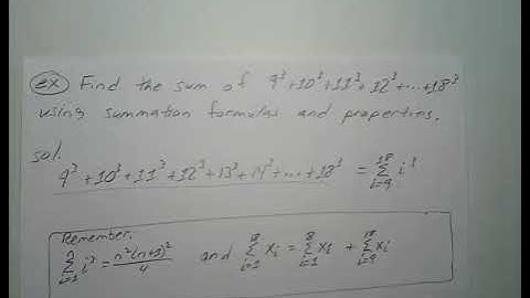 Summation properties and formulas examples - Calc 1