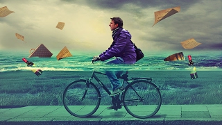 cycling in water photo manipulation | photoshop tutorial cs6/cc