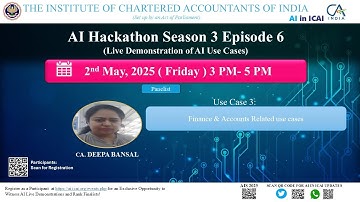 AI Hackathon S3 Ep-6: UC 3 – Finance & Accounts Related Use Cases – CA Deepa Bansal