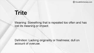 Trite Meaning