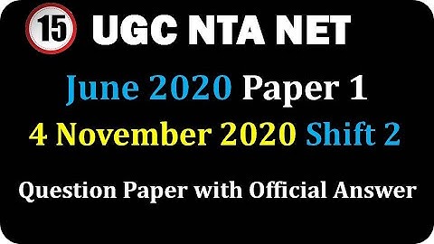 4 Nov Shift 2 - June 2020 Session NTA NET Teaching Aptitude Question paper with official answers