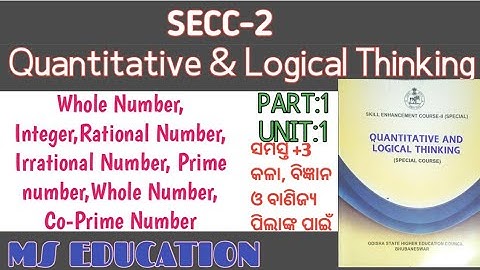 +3 4th Semester SECC-2 | Quantitative & Logical Thinking | whole number..#bsc #bscphysics #commerce