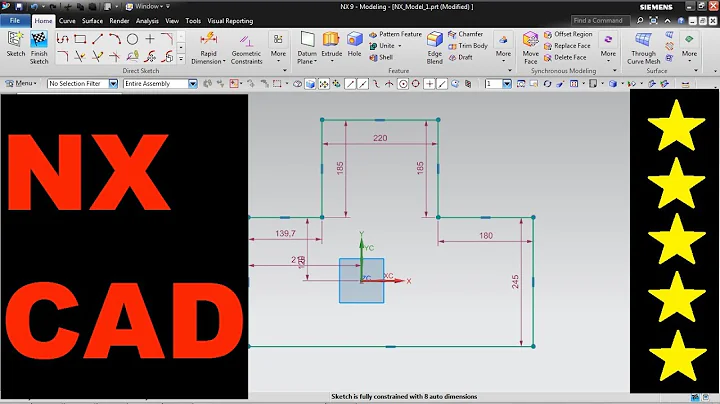 Siemens Nx CAD Sketching 3D Basic Modeling tutorial For Beginner  1 | UG Nx