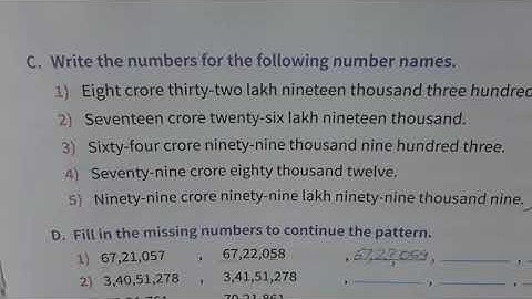 Class 5 maths| chapter 1 large numbers| lecture 3 ex.1.1 Qué C and D by SHALINI KUSHWAHA