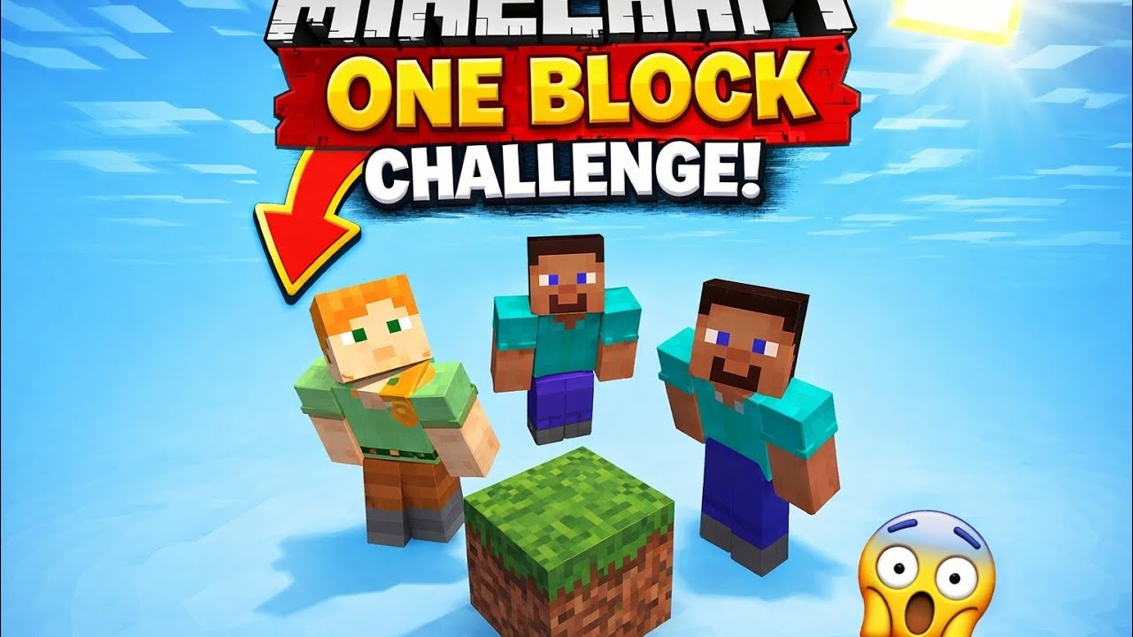 Minecraft One Block Challenge With My 2 Best Friends 😱🔥 - YouTube
