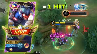 NEW SABER BEST JUNGLE ROTATION TO DOMINATE ENEMY (SABER INSANE DAMAGE) - MLBB