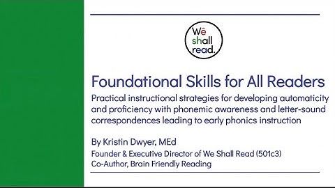 Foundational Reading Skills for ALL Readers