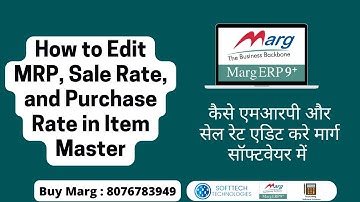 How to Edit MRP and Sale Rate in Marg Software Complete Step by Step HIndi Buy 8076783949