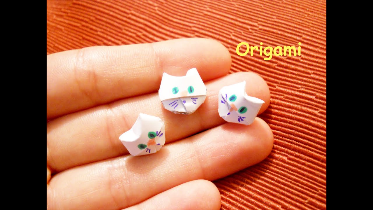 Origami 3D =^-^= Cat Faces ∾ Faccine di Gatto - How To / Tutorial - YouTube