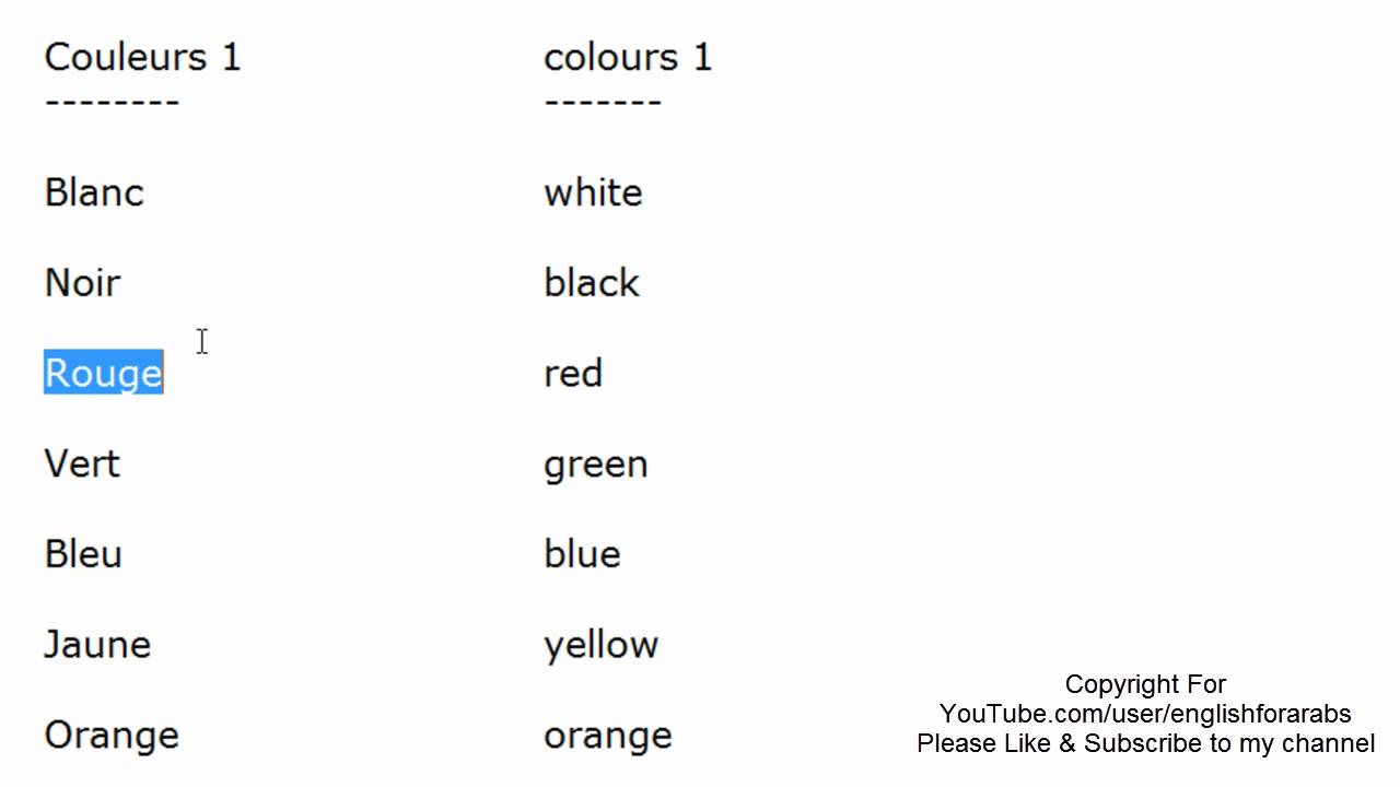 Colours in French part 1  - French For Beginners