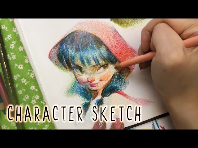 Real-time Character Portrait Process! Polychromos 1st Impressions Pt.2!