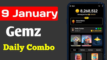 Gemz daily combo today 9 January | Gemz daily combo card | today Combo gemz