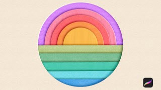 Procreate Tutorial: Simple Geometric Paper Cut Landscape