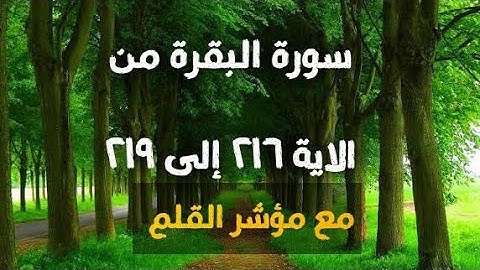 سورة البقرة من الاية 216 الي 219  مع مؤشر القلم