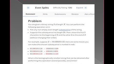 CODECHEF - Starters 57 Contest - Even Splits Problem - Explanation with Solution in Tamil