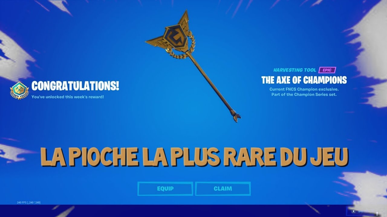 Fortnite saison 8: comment obtenir la pioche des champions du jeu