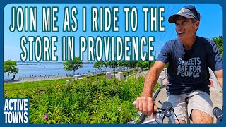 PROVIDENCE: Running Errands by Brompton Bicycle Before Departing on Amtrak (Heading West to Denver)